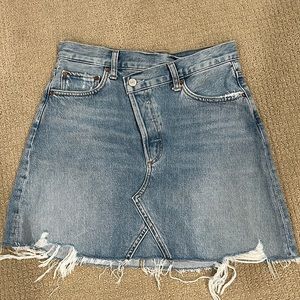 AGOLDE Premium Denim Criss-Cross Mini Skirt Organic Cotton Size 25